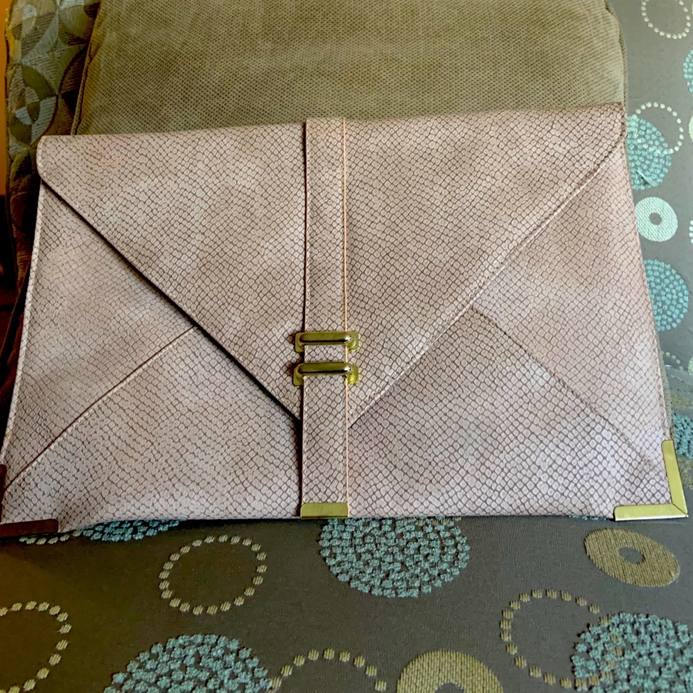 ASOS Tan and Gold Large Envelope Clutch